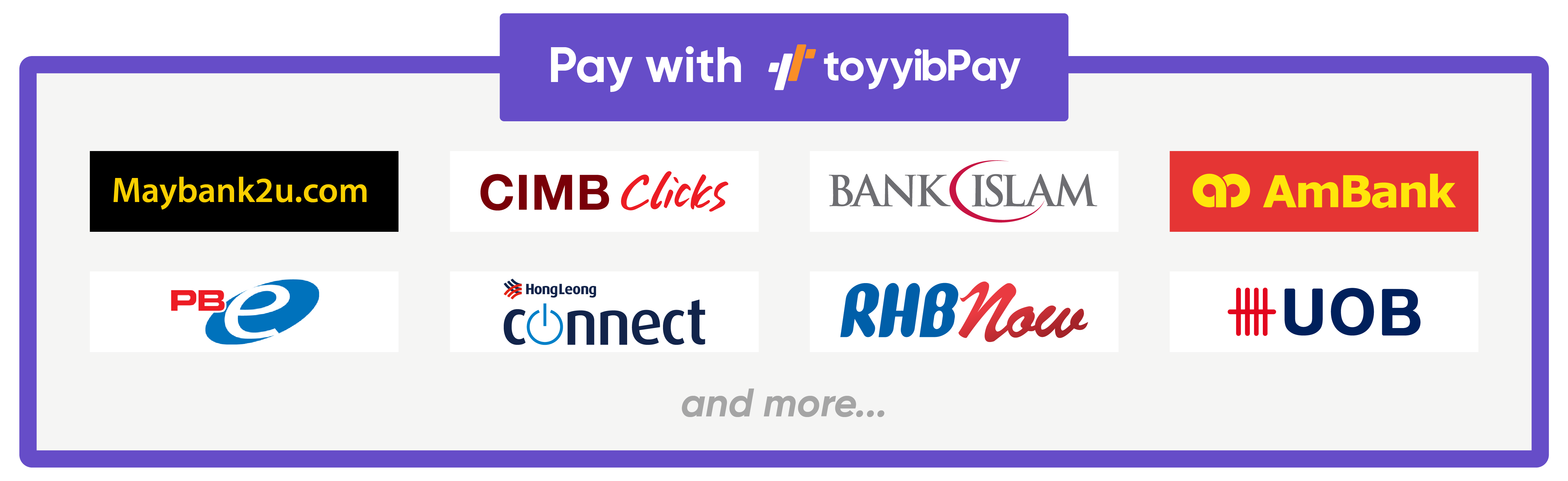 Bayar secara online dan selamat  via (Toyyib pay)